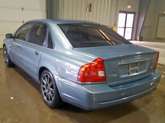 YV1TR91Z141363907 - 2004 VOLVO S80 T6 TEAL photo 3