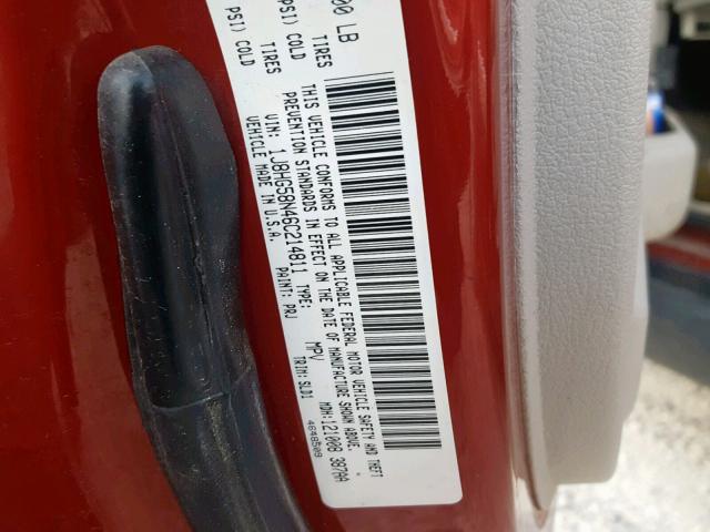 1J8HG58N46C214811 - 2006 JEEP COMMANDER MAROON photo 10