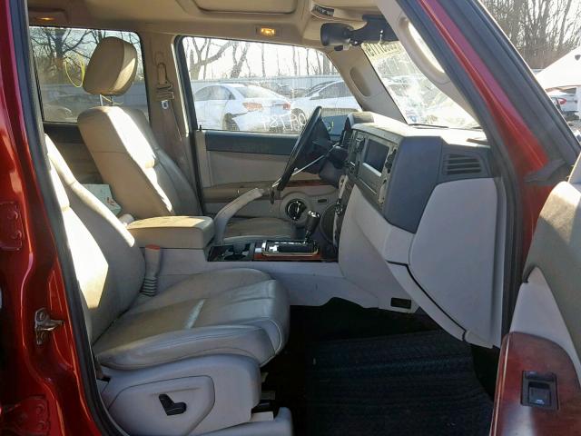 1J8HG58N46C214811 - 2006 JEEP COMMANDER MAROON photo 5