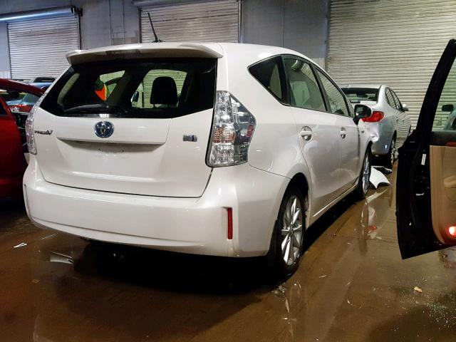 JTDZN3EU8D3275223 - 2013 TOYOTA PRIUS V WHITE photo 4