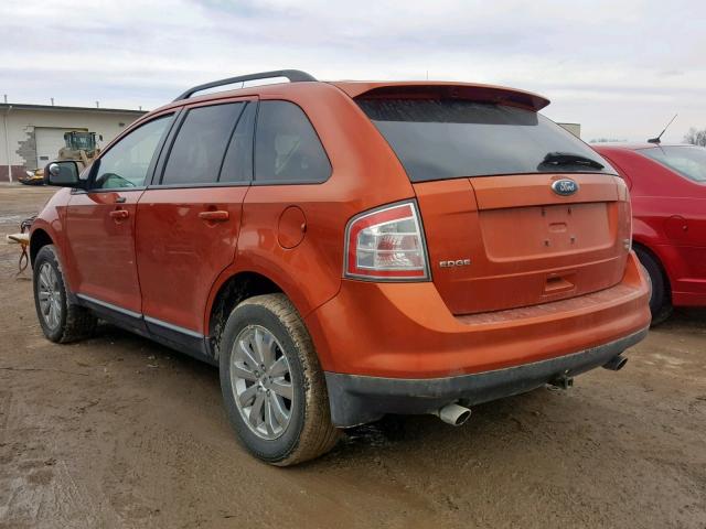 2FMDK48C78BA56170 - 2008 FORD EDGE SEL ORANGE photo 3