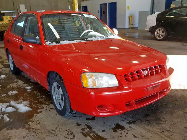 KMHCG45C42U339497 - 2002 HYUNDAI ACCENT GL RED photo 1