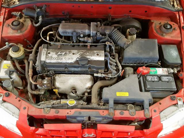 KMHCG45C42U339497 - 2002 HYUNDAI ACCENT GL RED photo 7