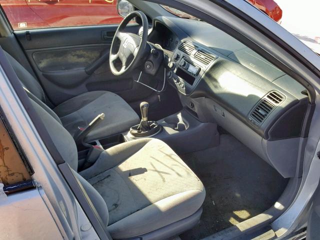 2HGES15241H518417 - 2001 HONDA CIVIC DX SILVER photo 5