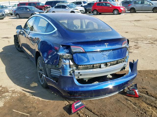 5YJ3E1EA8JF005469 - 2018 TESLA MODEL 3 BLUE photo 3