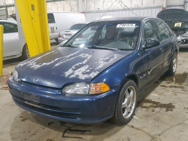 JHMEG8544PS035052 - 1993 HONDA CIVIC DX BLUE photo 2