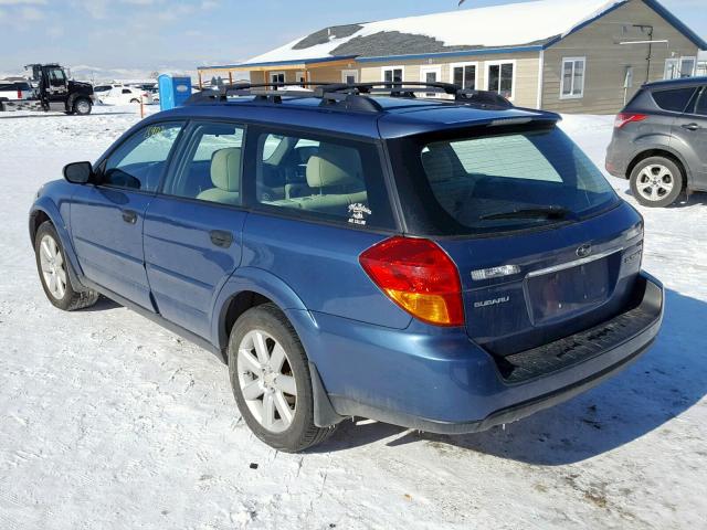 4S4BP61C777341201 - 2007 SUBARU LEGACY OUT BLUE photo 3