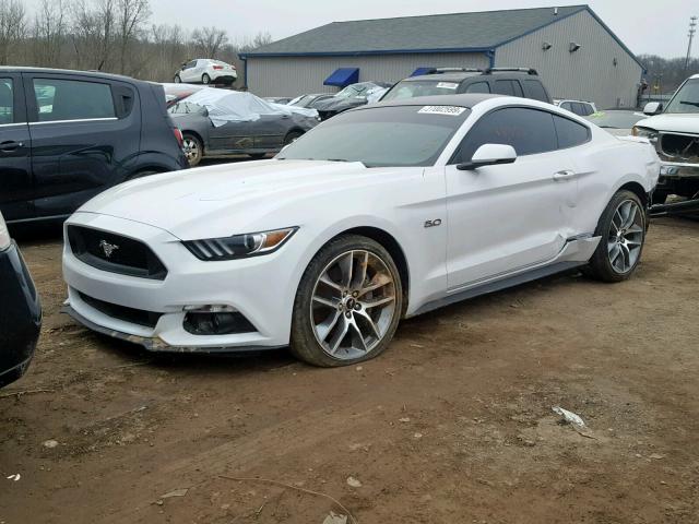 1FA6P8CF9H5230581 - 2017 FORD MUSTANG GT WHITE photo 2