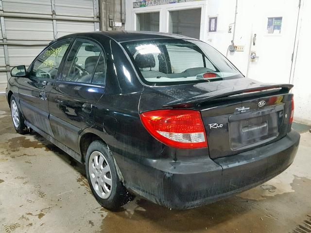 KNADC125746349356 - 2004 KIA RIO BLACK photo 3