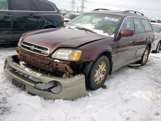 4S3BH806517668311 - 2001 SUBARU LEGACY OUT MAROON photo 2