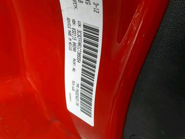 3C3CFFAR1CT309354 - 2012 FIAT 500 POP RED photo 10