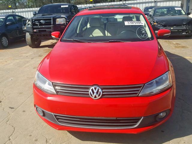 3VWLL7AJ6BM108513 - 2011 VOLKSWAGEN JETTA TDI RED photo 9