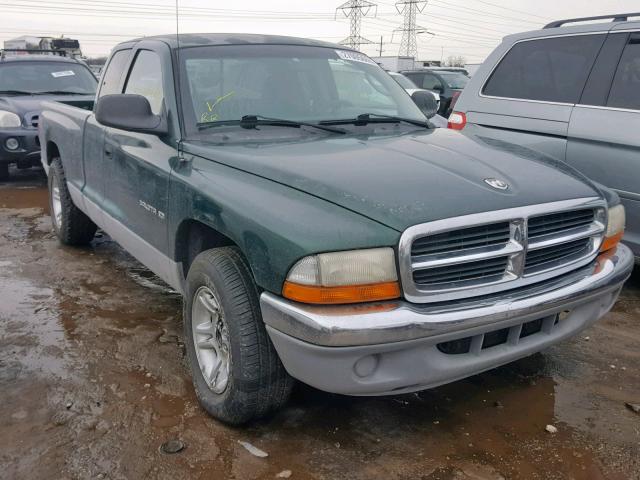 1B7GL22X71S162239 - 2001 DODGE DAKOTA GREEN photo 1