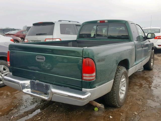 1B7GL22X71S162239 - 2001 DODGE DAKOTA GREEN photo 4