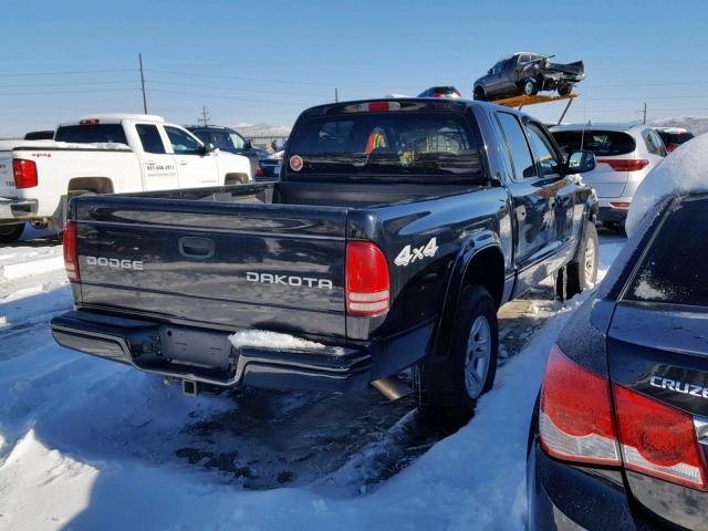 1D7HG38N54S599316 - 2004 DODGE DAKOTA QUA BLACK photo 4