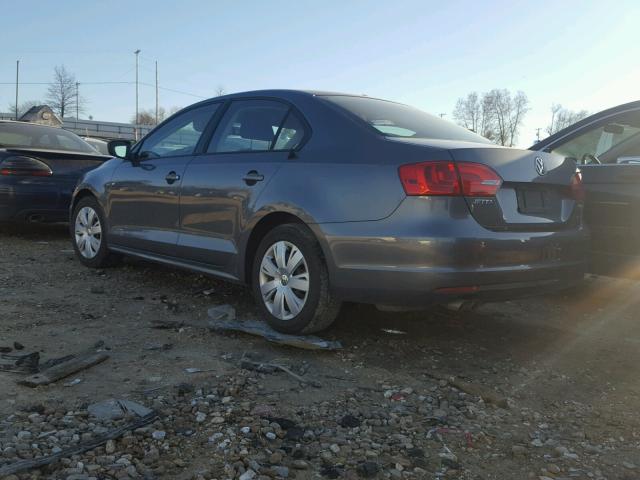 3VW2K7AJ2CM401521 - 2012 VOLKSWAGEN JETTA BASE GRAY photo 3