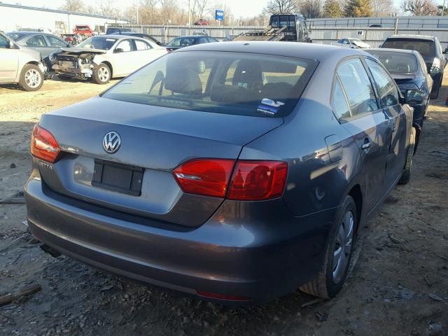 3VW2K7AJ2CM401521 - 2012 VOLKSWAGEN JETTA BASE GRAY photo 4