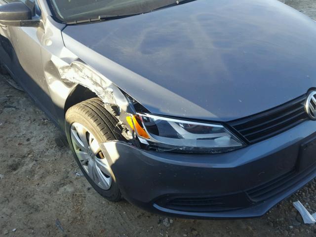 3VW2K7AJ2CM401521 - 2012 VOLKSWAGEN JETTA BASE GRAY photo 9