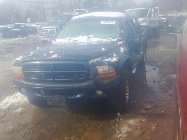 1B7HG38N82S626449 - 2002 DODGE DAKOTA QUA BLUE photo 2