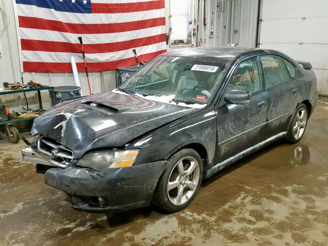 4S3BL676454203938 - 2005 SUBARU LEGACY GT BLACK photo 2