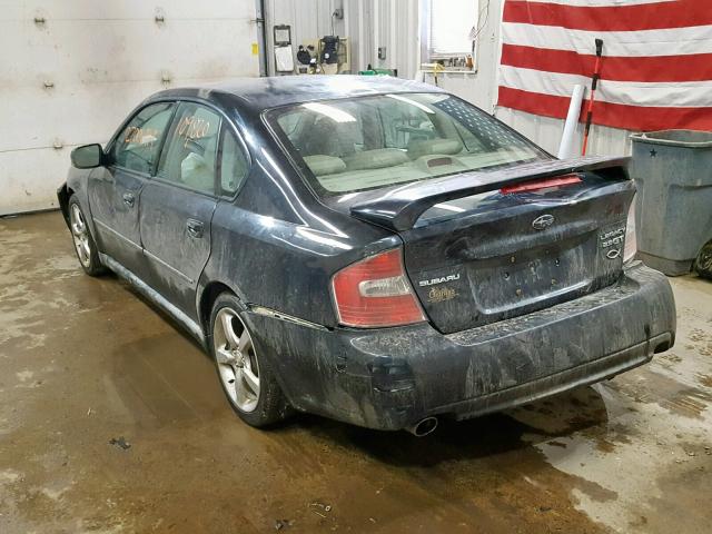 4S3BL676454203938 - 2005 SUBARU LEGACY GT BLACK photo 3