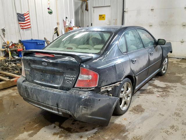 4S3BL676454203938 - 2005 SUBARU LEGACY GT BLACK photo 4