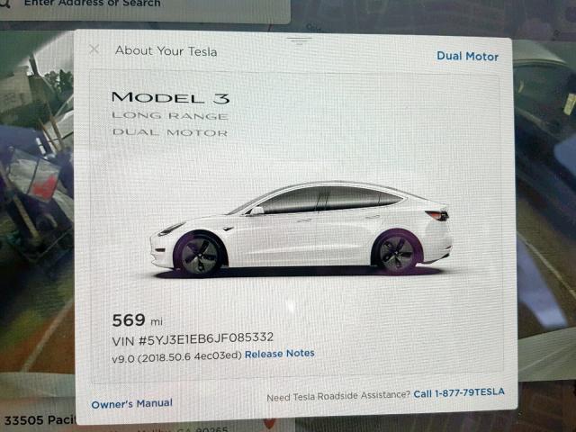 5YJ3E1EB6JF085332 - 2018 TESLA MODEL 3 WHITE photo 8