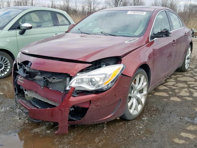 2G4GV5GX8G9112492 - 2016 BUICK REGAL GS RED photo 2