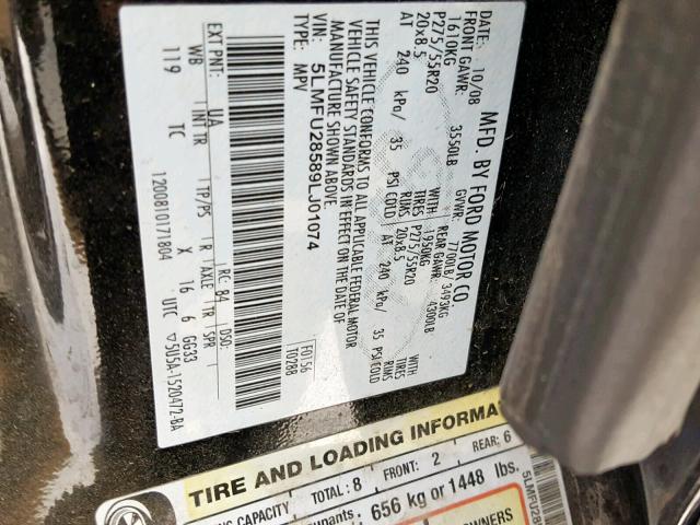 5LMFU28589LJ01074 - 2009 LINCOLN NAVIGATOR Qara foto 10