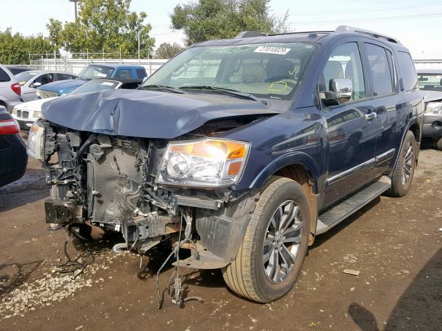 5N1AA0ND6FN606343 - 2015 NISSAN ARMADA SV BLUE photo 2