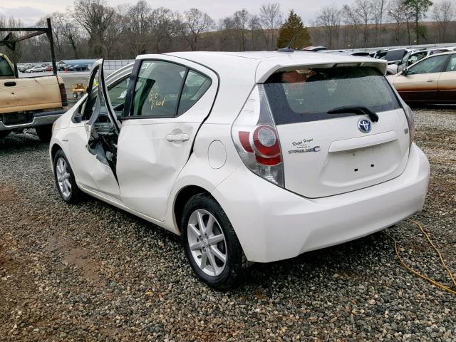 JTDKDTB39D1048411 - 2013 TOYOTA PRIUS C WHITE photo 3