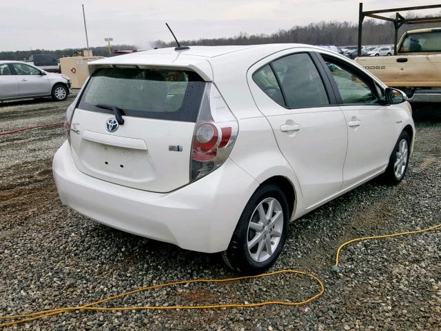 JTDKDTB39D1048411 - 2013 TOYOTA PRIUS C WHITE photo 4