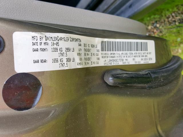 1J8HH58N26C175780 - 2006 JEEP COMMANDER BROWN photo 10