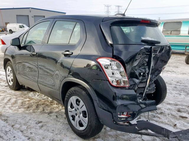 3GNCJKSB6JL163865 - 2018 CHEVROLET TRAX LS BLACK photo 3