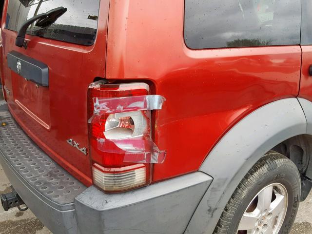 1D8GU28K17W728519 - 2007 DODGE NITRO SXT RED photo 9