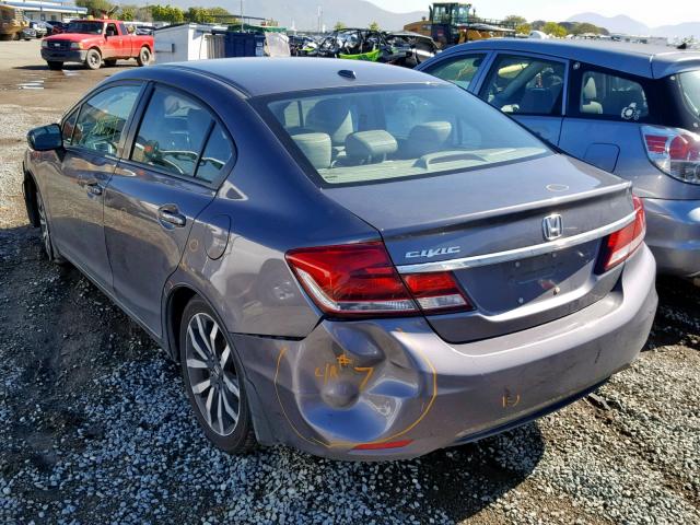 2HGFB2F94FH539667 - 2015 HONDA CIVIC EXL GRAY photo 3