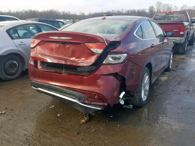 1C3CCCAB7FN527555 - 2015 CHRYSLER 200 LIMITE MAROON photo 4