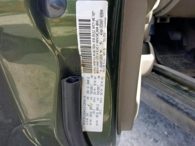1J8HG48K87C685345 - 2007 JEEP COMMANDER GREEN photo 10