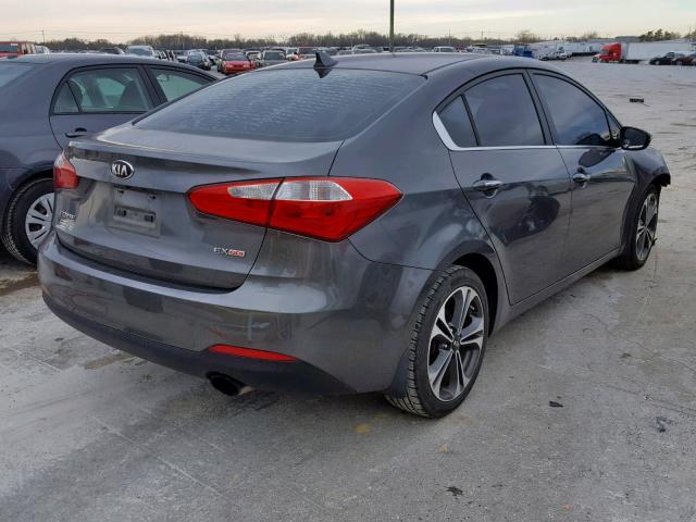 KNAFX4A8XE5087415 - 2014 KIA FORTE EX GRAY photo 4