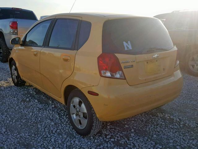 KL1TD66686B676328 - 2006 CHEVROLET AVEO BASE ყვითელი ფოტო 3