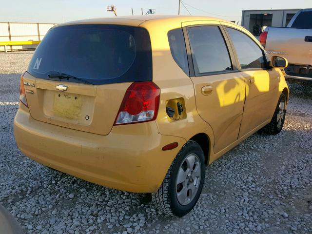 KL1TD66686B676328 - 2006 CHEVROLET AVEO BASE ყვითელი ფოტო 4