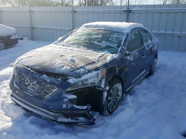 5NPE34AF6HH547540 - 2017 HYUNDAI SONATA SPO BLUE photo 2