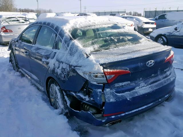 5NPE34AF6HH547540 - 2017 HYUNDAI SONATA SPO BLUE photo 3