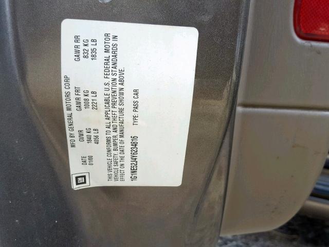 1G1NE52J4Y6234816 - 2000 CHEVROLET MALIBU LS Qəhvəyi foto 10