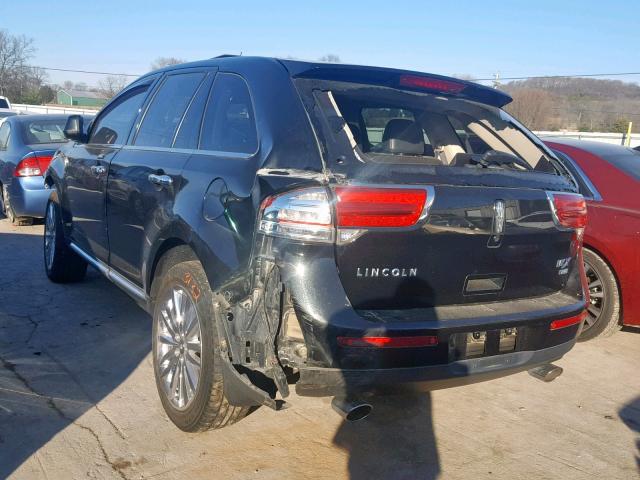 2LMDJ8JK1BBJ02793 - 2011 LINCOLN MKX BLACK photo 3