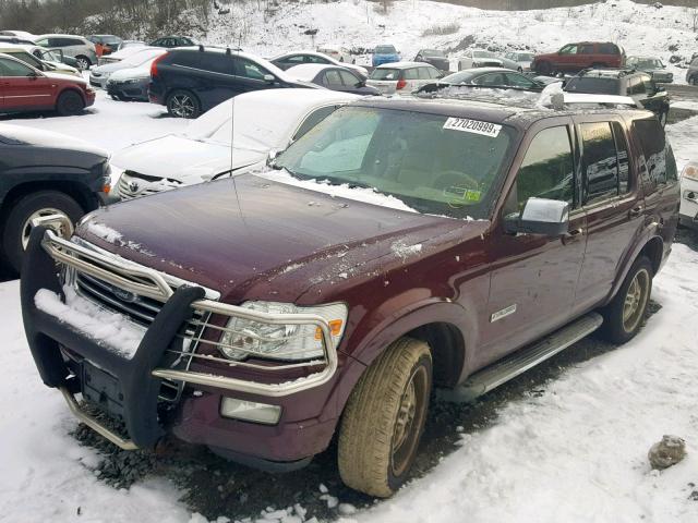 1FMEU85E48UB35530 - 2008 FORD EXPLORER L BURGUNDY photo 2