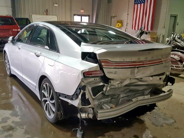 3LN6L5FC8JR603842 - 2018 LINCOLN MKZ RESERV SILVER photo 3