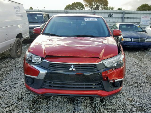 JA4AP3AU7HZ005183 - 2017 MITSUBISHI OUTLANDER RED photo 9