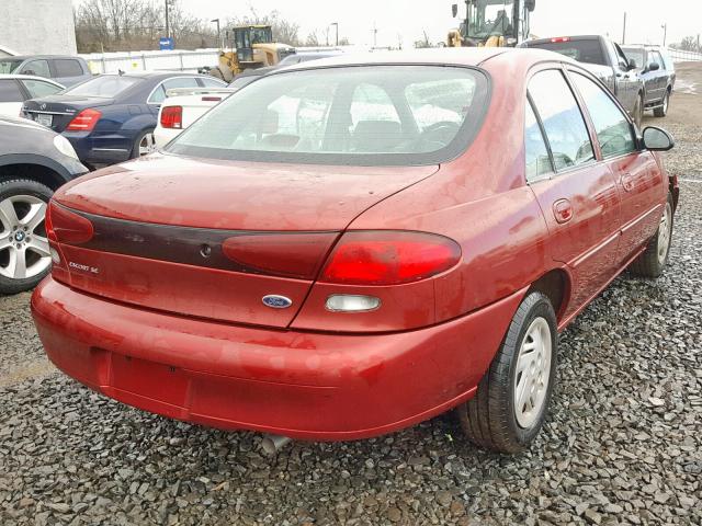 1FAFP13PXWW314111 - 1998 FORD ESCORT SE RED photo 4