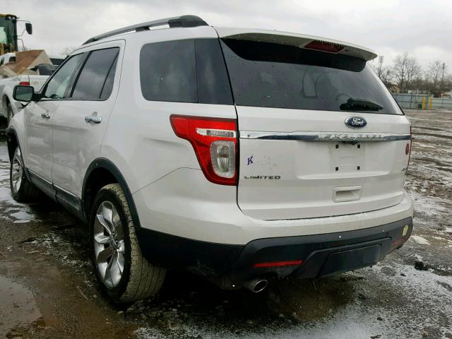 1FMHK8F88CGA54968 - 2012 FORD EXPLORER L WHITE photo 3